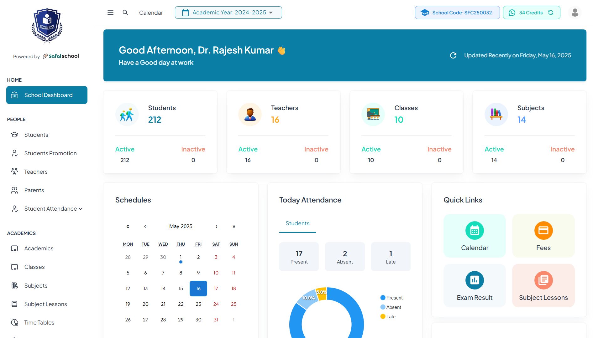 SafalSchool Dashboard